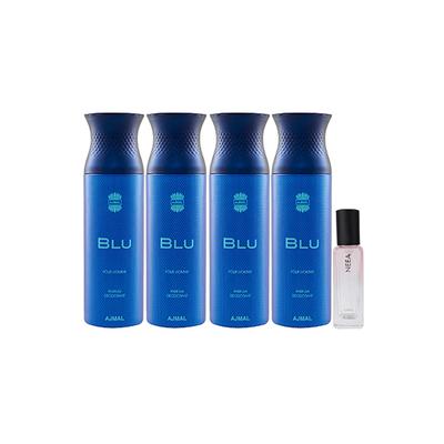 Ajmal 4 Blu Deo & Neea EDP Pack of 5 820 ml - Perfumes (Edt/Edp)