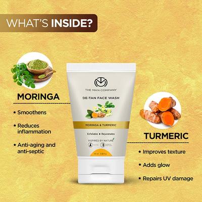 The Man Company De-tan Facewash With Turmeric & Moringa 100 ml - Face Washes