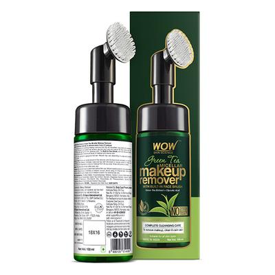 Wow Life Science Green Tea Makeup Remover With Built-In Face Brush (MICELLAR) 150 ml - Make Up Removers