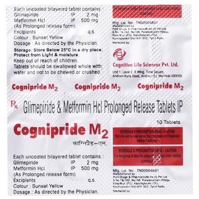 COGNIPRIDE M 2mg Tablet 10's - Diabetes-Ant