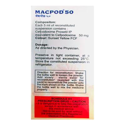 Macpod 50mg Suspension 30ml - Bacterial Infections-Cep