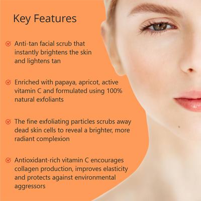 Glamveda Papaya Anti Tan Face Scrub 100 gm - Face Scrubs