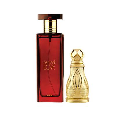 Ajmal Sacred Love EDP Floral Musky Perfume And Khofooq Concentrated Perfume Oil Woody Oudhy 68 ml - Perfumes (Edt/Edp)