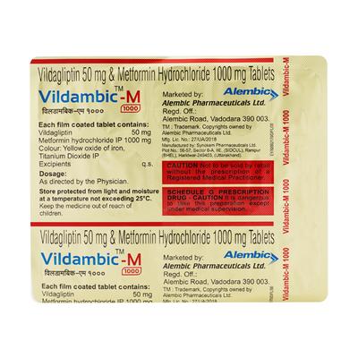 VILDAMBIC M 1000 Tablet 15's - Diabetes-Ant