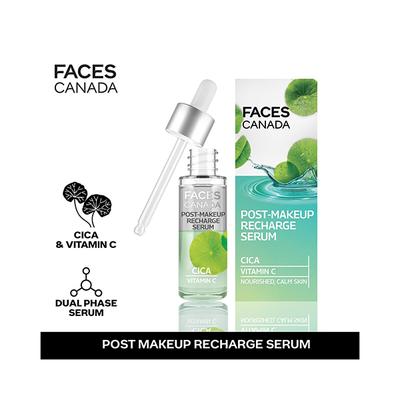 Facescanada Post-Makeup Recharge Serum Cica Vitamin C Nourished, Calm Skin 27ml - Face Serum
