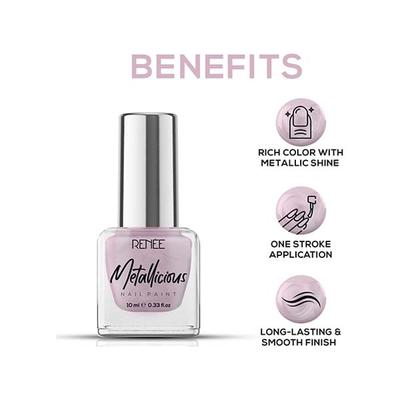 RENEE Metallicious Nail Paint - Light Chestnut 10 ml - Nail Polish