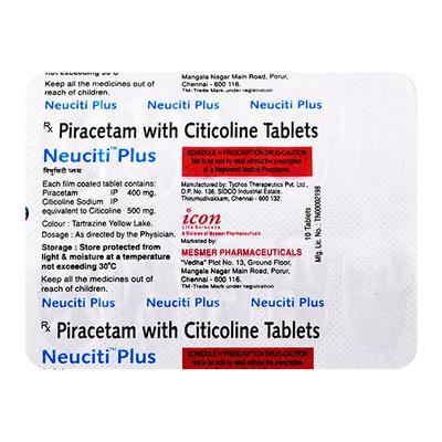 Neuciti Plus Tablet 10'S - Nootropics And Neurotrophics