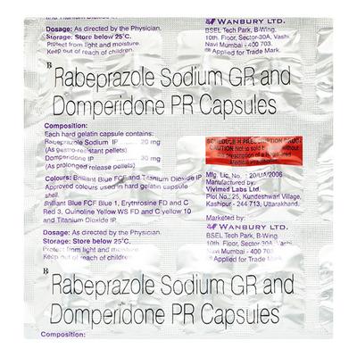 Rabiplus D Capsule 15'S - Ulcer/Reflux/Flatulence-Aaa