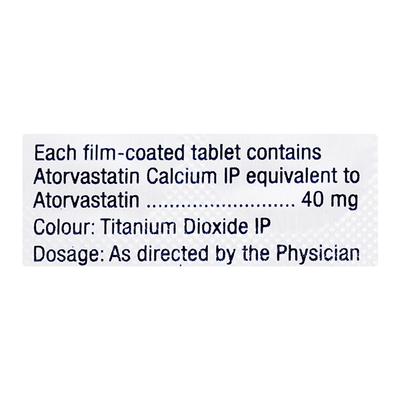 Lipvas 40mg Tablet 10'S - High Cholesterol-Dys