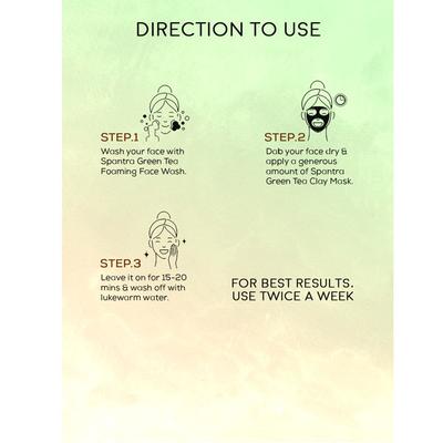 Spantra Green Tea Clay Mask 125 gm - Masks & Peels