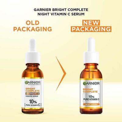 Garnier Bright Complete Night Vitamin C Serum with 10% Vitamin C for Bright Skin 30 ml - Face Serum