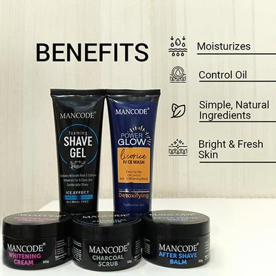 Mancode Glow Kit Gift Set for Men - Complete Grooming & Skincare for Radiant, Revitalized Skin 1's - Makeup Kits & Sets