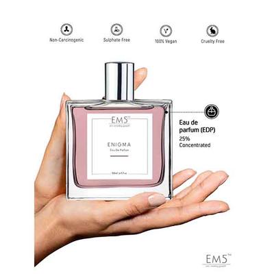 EM5 Enigma Unisex Perfume - Eau de Parfum Spray for Men & Women, Woody Amber Warm Spicy Accords 50 ml - Men Perfumes (Edt/Edp)