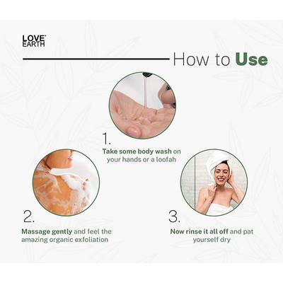Love Earth Body Wash Tea Tree Tulsi for Moisturising Skin with Anti-bacterial Properties 100 ml - Shower Gels & Body Wash