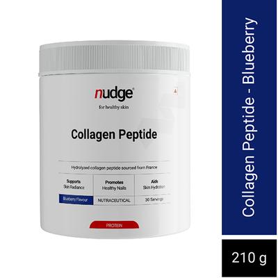 Nudge Wellness Collagen Peptide Hydrolyzed Collagen Peptide Powder Sourced From France Blueberry Flavour 210 gm - Hair & Skin