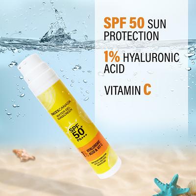 Faces Canada Water Gel Sunscreen, SPF 50+ PA+++, 1% Hyaluronic Acid & Vitamin C, No Parabens 50gm - Face Sunscreen