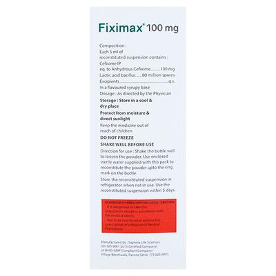 FIXIMAX 100mg Oral Suspension 30ml - Bacterial Infections-Cep