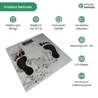 Sahyog Wellness Personal Digital Weighing Scale - White Color 1's - Weighing Scale
