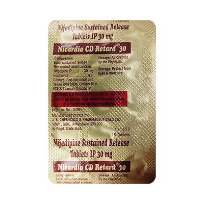 NICARDIA CD RETARD 30 Tablet 15's - Hypertension-Cal