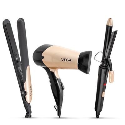 Vega Miss Versatile Styling Set Hair Straightener, Dryer and Curler (VHSS-03) 1's - Multi-Stylers