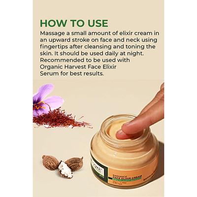Organic Harvest Activ Radiance Face Elixir Cream - Saffron 50 gm - Face Creams