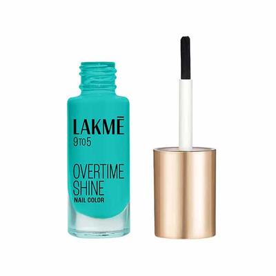 Lakme 9 to 5 Primer + Gloss Nail Colour Turquoise Wave 6 ml - Nail Polish