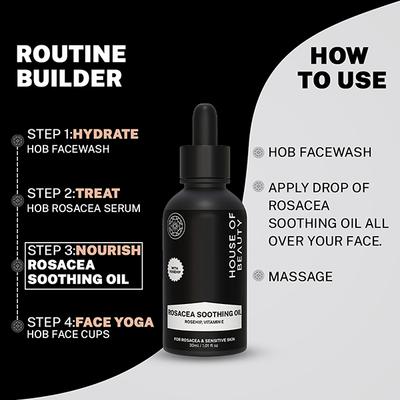 House of Beauty Rosacea Oil-Itchy Inflamed Skin Gives Deep Soothing with Rosehip & Vit-E 30ml - Face Oils