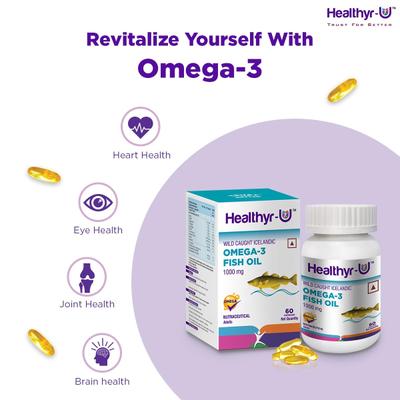 Healthyr-U Icelandic Omega 3 Fish Oil 1000 mg Capsule 60's - Omega Fish Oil Fatty Acids
