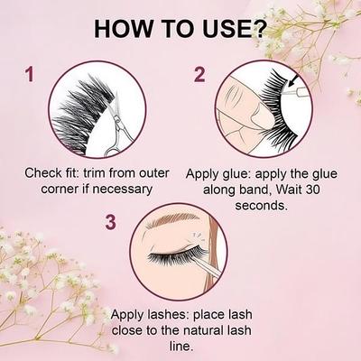 Bronson Professional False Eyelashes Set of 5 Pair 6D Long and Natural 202 Fake False Lashes 1's - Eyelashes