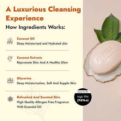 Alziba Cares Soap - Coconut Oil 100 g - Soaps