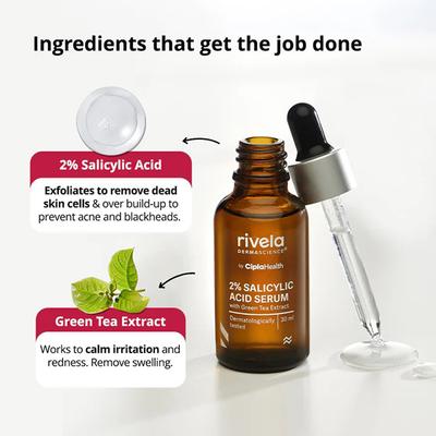 RIVELA 2% SALICYLIC ACID FACE Serum 30ml - Acne-Acn