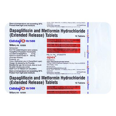 CIDIDAP M 10/500 Tablet 10's - Diabetes-Ant