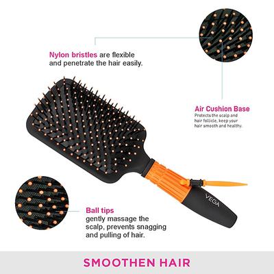 Vega Paddle Brush Black (E15 - PB) 1's - Hair Brushes