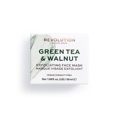 Revolution Skin Green Tea & Walnut Exfoliating Face Mask 50 ml - Masks & Peels