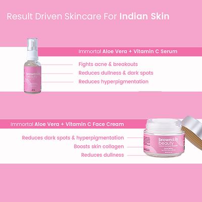 BrownSkin Beauty Immortal Aloe Face serum and Face Cream Combo 2's - Facial Kits