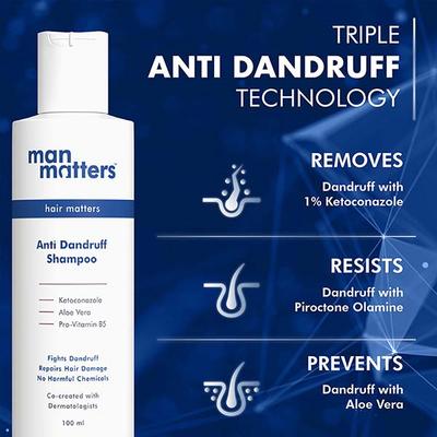 Man Matters 1% Ketoconazole Anti Dandruff Shampoo 100 ml - Shampoos