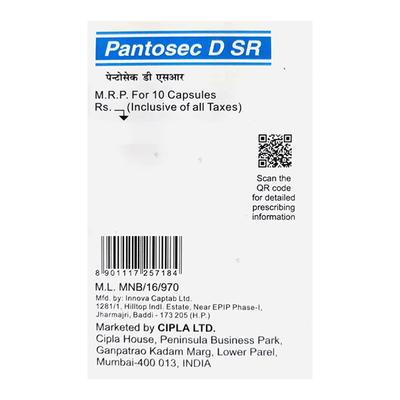 PANTOSEC D SR Capsule 10's - Ulcer/Reflux/Flatulence-Aaa