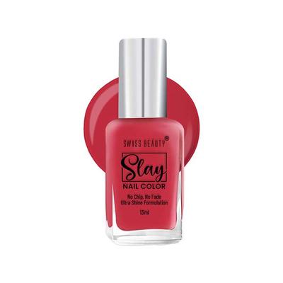 Swiss Beauty Slay Nail Color, Shade - Cherry Pink 13 gm - Nail Polish
