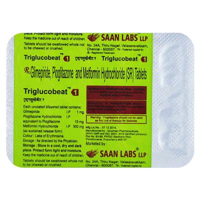TRIGLUCOBEAT 1mg Tablet 10's - Diabetes-Ant