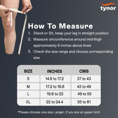 Tynor Knee Cap Air (S) - Black & Orange - Knee/Ankle/Leg/Foot Supports