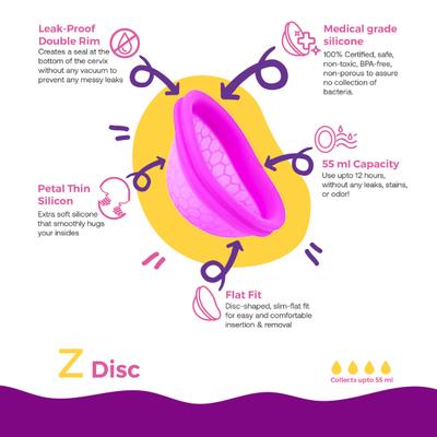 Lemme Be Z Disc Menstrual Disc Cup - Menstrual Cups