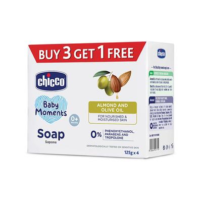 Chicco Baby Moments Soap 125G (Buy3 Get1 Free) 4's - Baby Soap