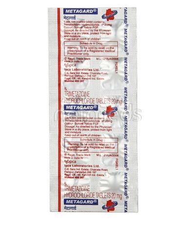 Metagard Tablet 10'S - Angina