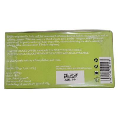 Biotique Basil & Parsley Revitalizing Bathing Bar - (Pack of 3 x 125 gm) - Soaps