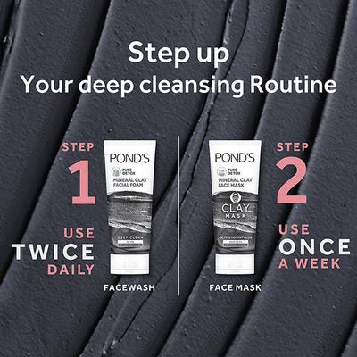 Pond's Pure Detox Mineral Clay Face Mask For Oil Free Instant Glow 90 gm - Masks & Peels