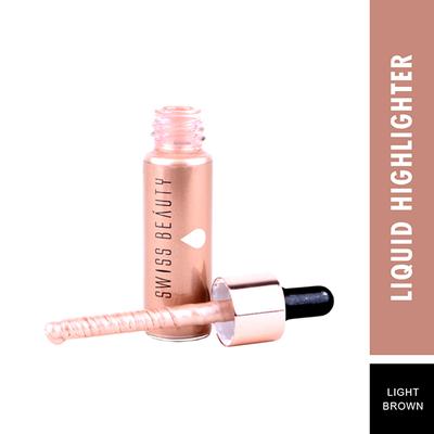 Swiss Beauty Drop & Glow Liquid Highlighter Illuminater - (Light Brown) 18 ml - Highlighters & Illuminators