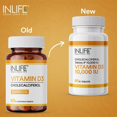 Inlife Vitamin D3 10000 IU Chewable Tablets 60's - Multi-Vitamins