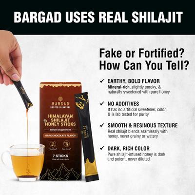 Bargad Himalayan Shilajit Honey Sticks - Dark Chocolate Flavour 7's - Speciality Medicines