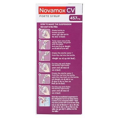 NOVAMOX CV FORTE TANGY ORANGE FLAVOUR 457mg Syrup 60ml - Bacterial Infections-Pen