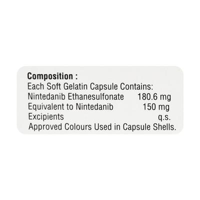NINDANIB 150 Capsule 10's - Idiopathic Pulmonary Fibrosis